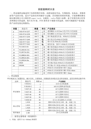 实验室耗材大全