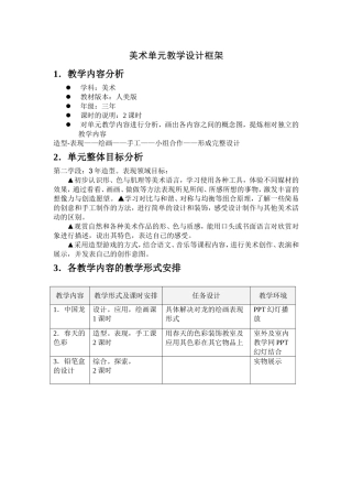 单元教学设计框架