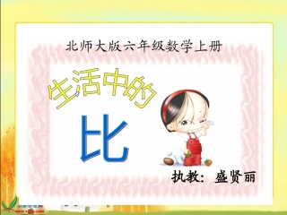 北师大版数学六年级上册《生活中的比》PPT课件之一1