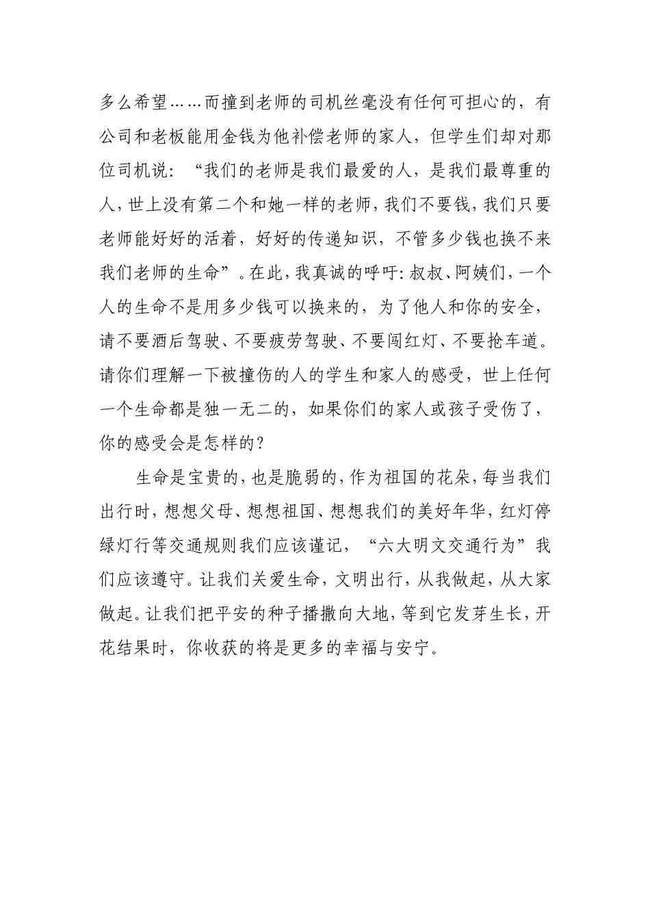 关爱生命文明出行五年级三班丁瑄_第2页