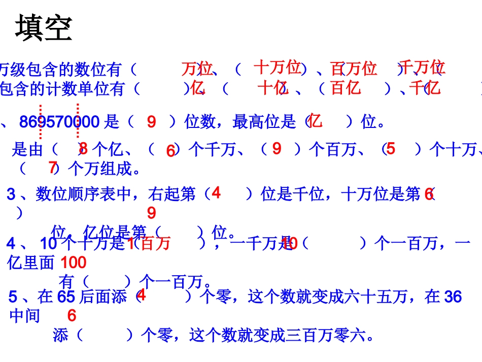 人教版四年级数学上册《大数的认识总复习》PPT课件_第3页