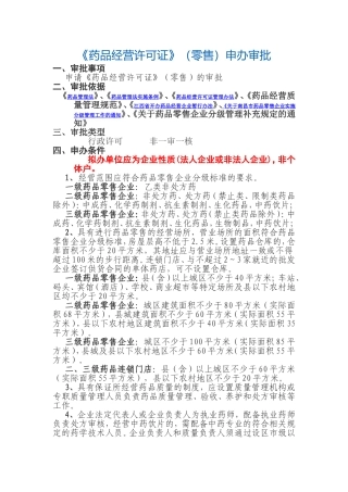 药品经营许可零售申办审批目录程序