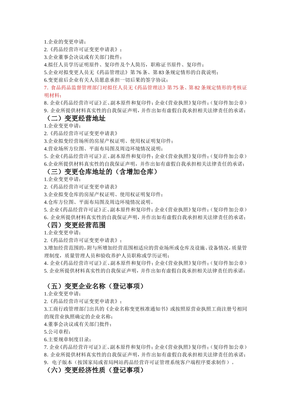 药品经营许可证申报、变更、换发材料要求_第2页