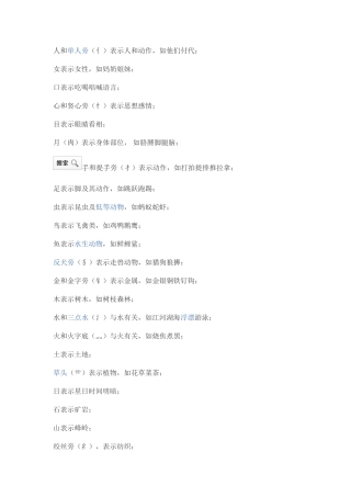 偏旁部首意义