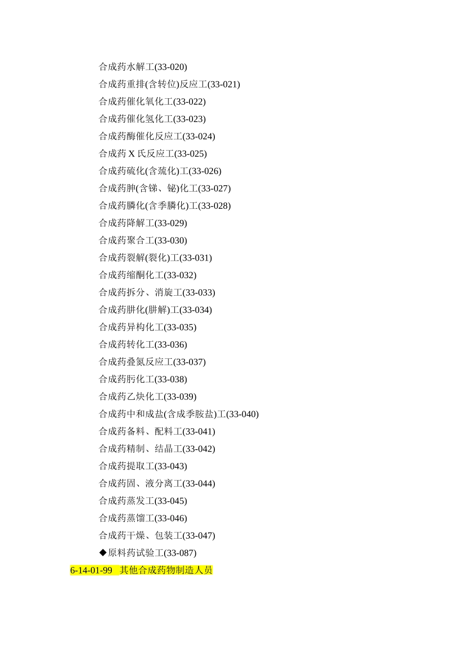 药品生产人员职业分类与主要工作_第3页