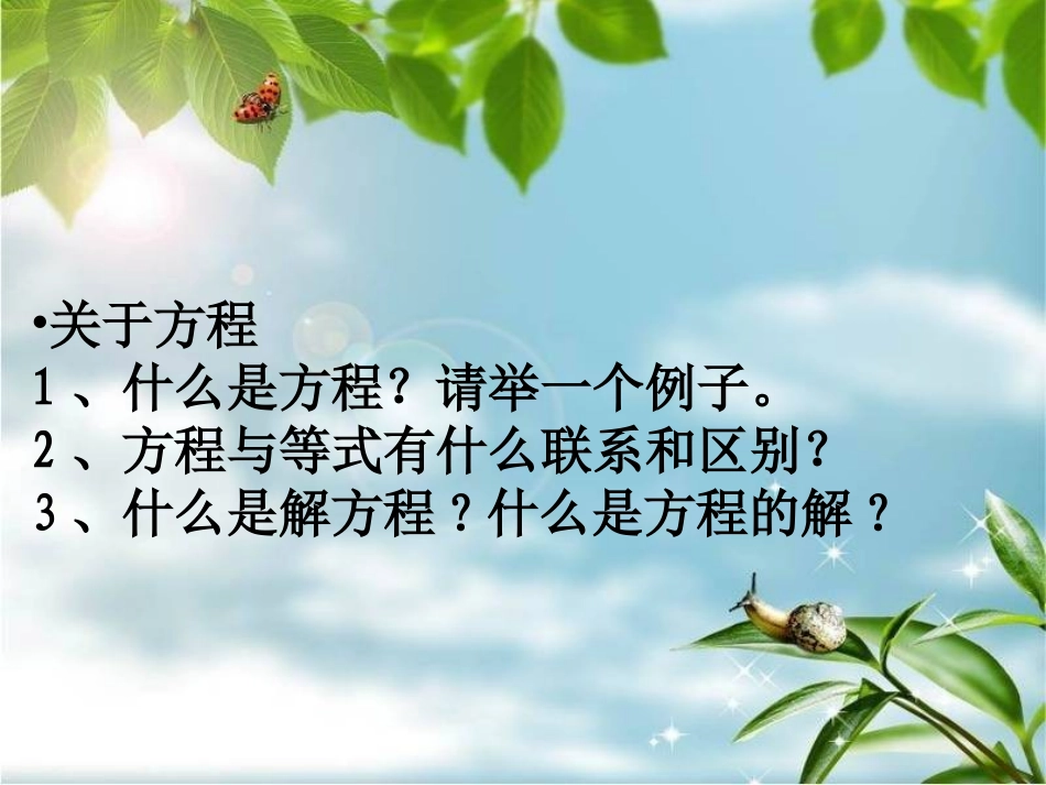 北师大版六年级下册数学《方程》课件_第3页