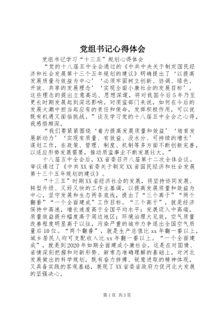 党组书记心得体会 