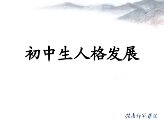 初中生人格发展（2013）