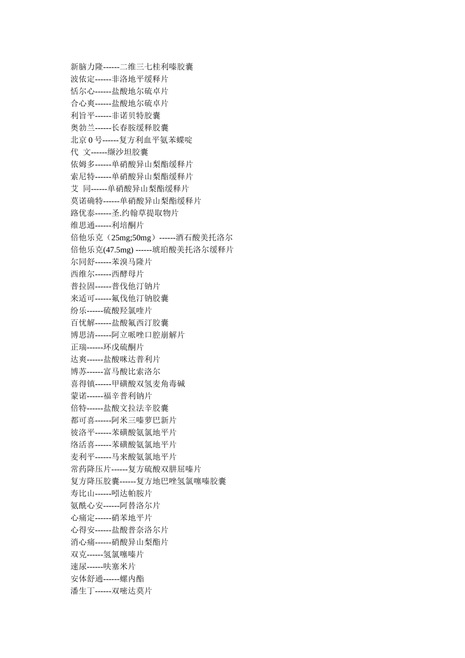 药品商品名和通用名对照表_第2页