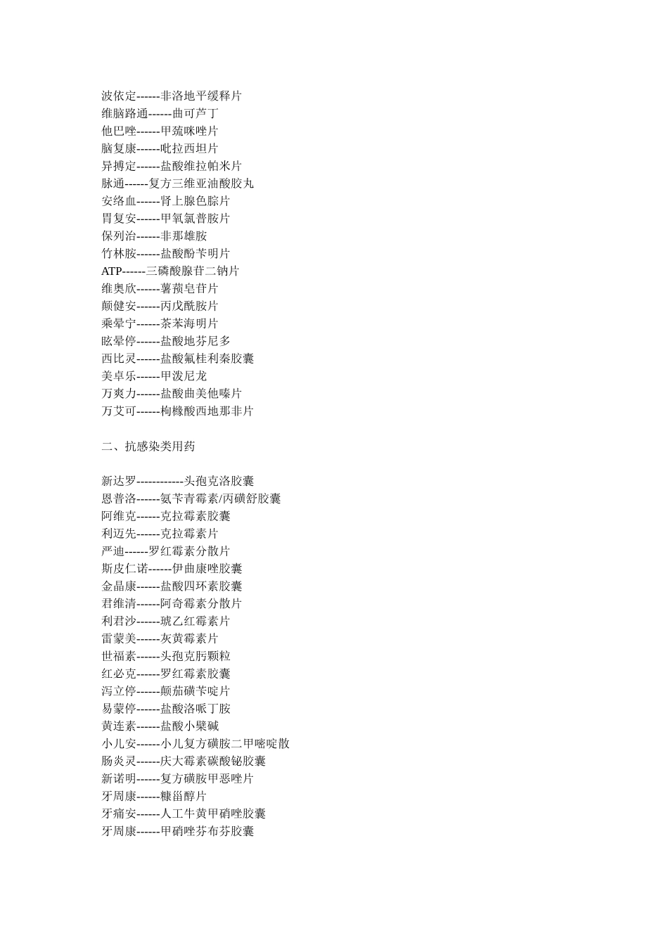 药品商品名和通用名对照表_第3页