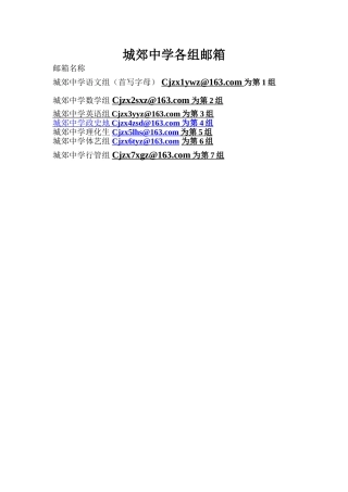 城郊中学各组邮箱