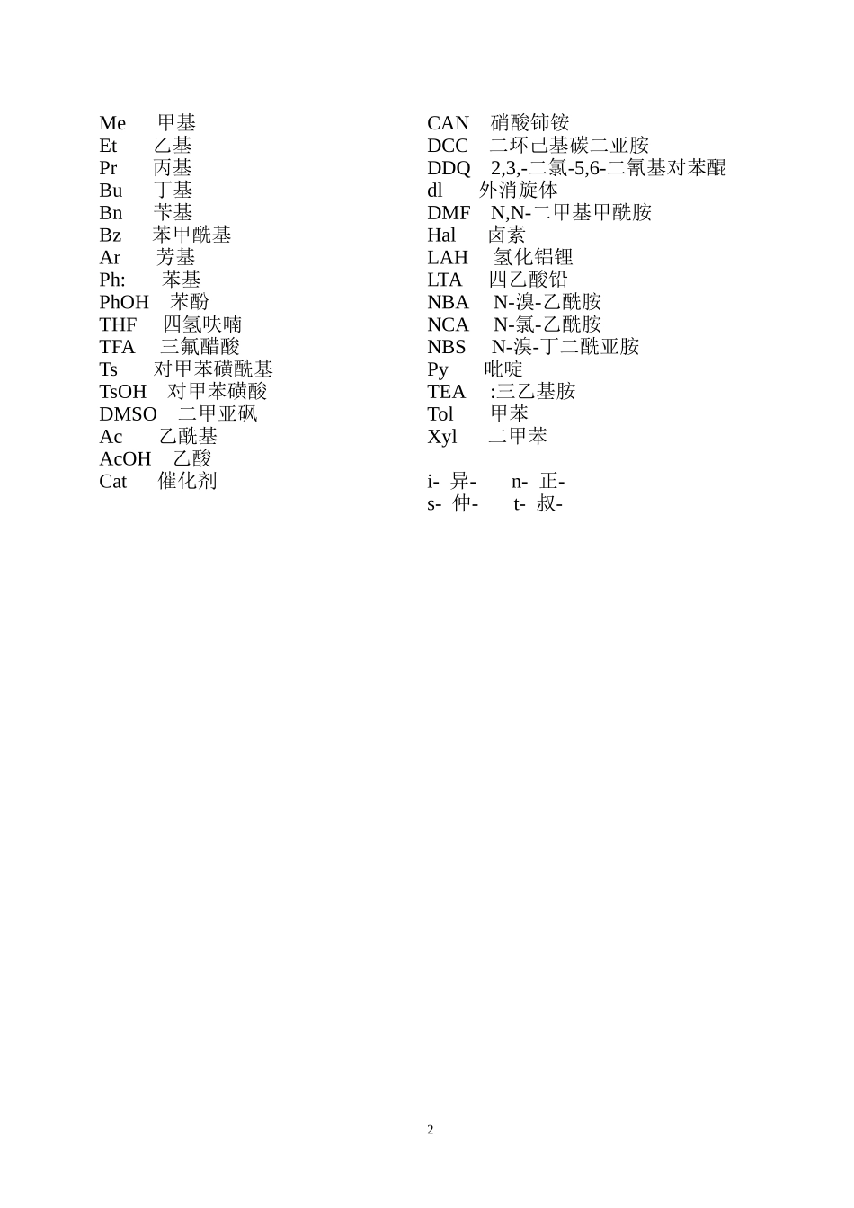 药合名词解释和重要反应(终极)_第2页
