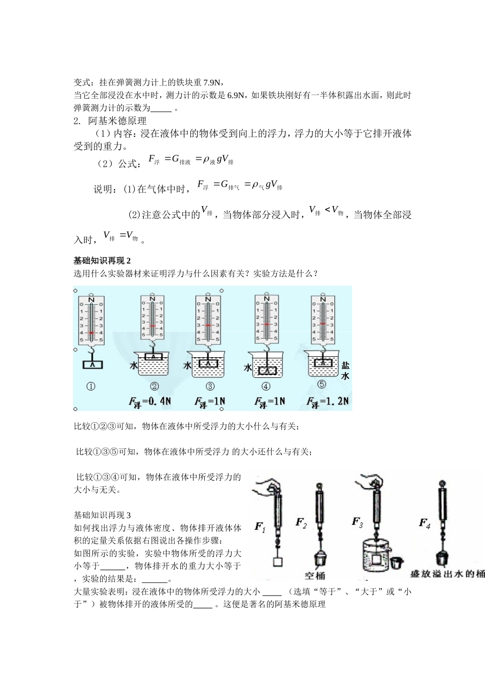 初二物理浮力复习教案_第2页
