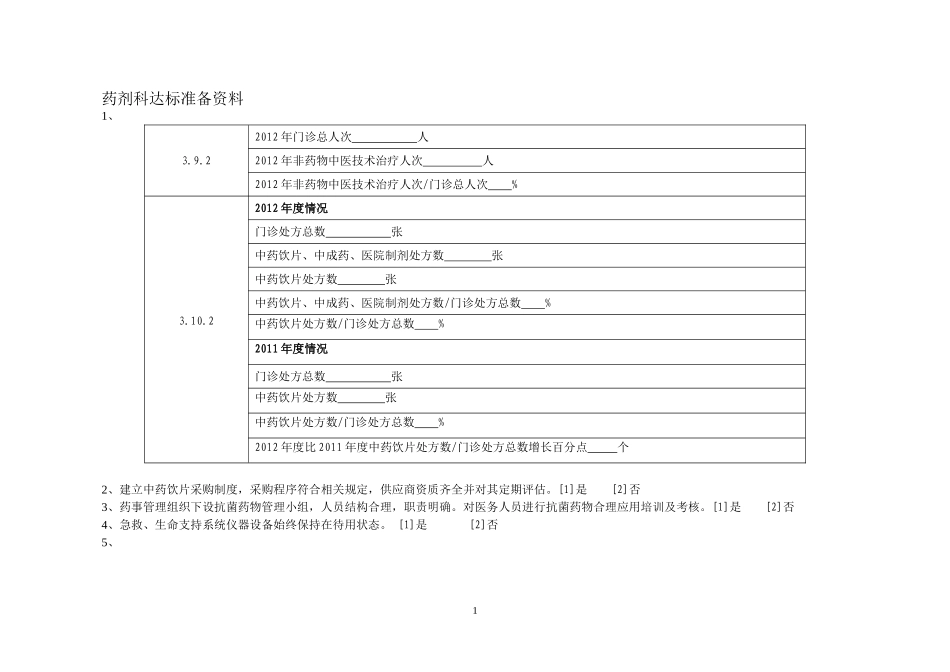 药剂科达标准备资料_第1页