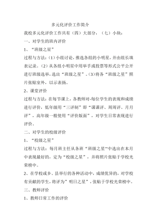 学校多元化工作材料