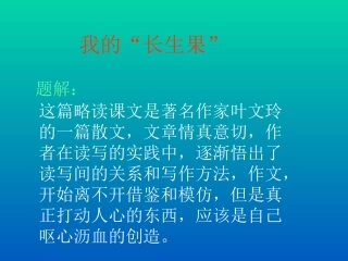 我的长生果PPT课件