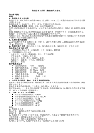 药剂学总复习资料