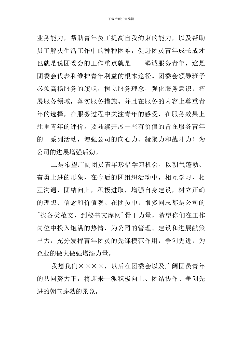 公司团委成立领导发言稿_第2页