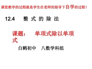 单项式除以单项式
