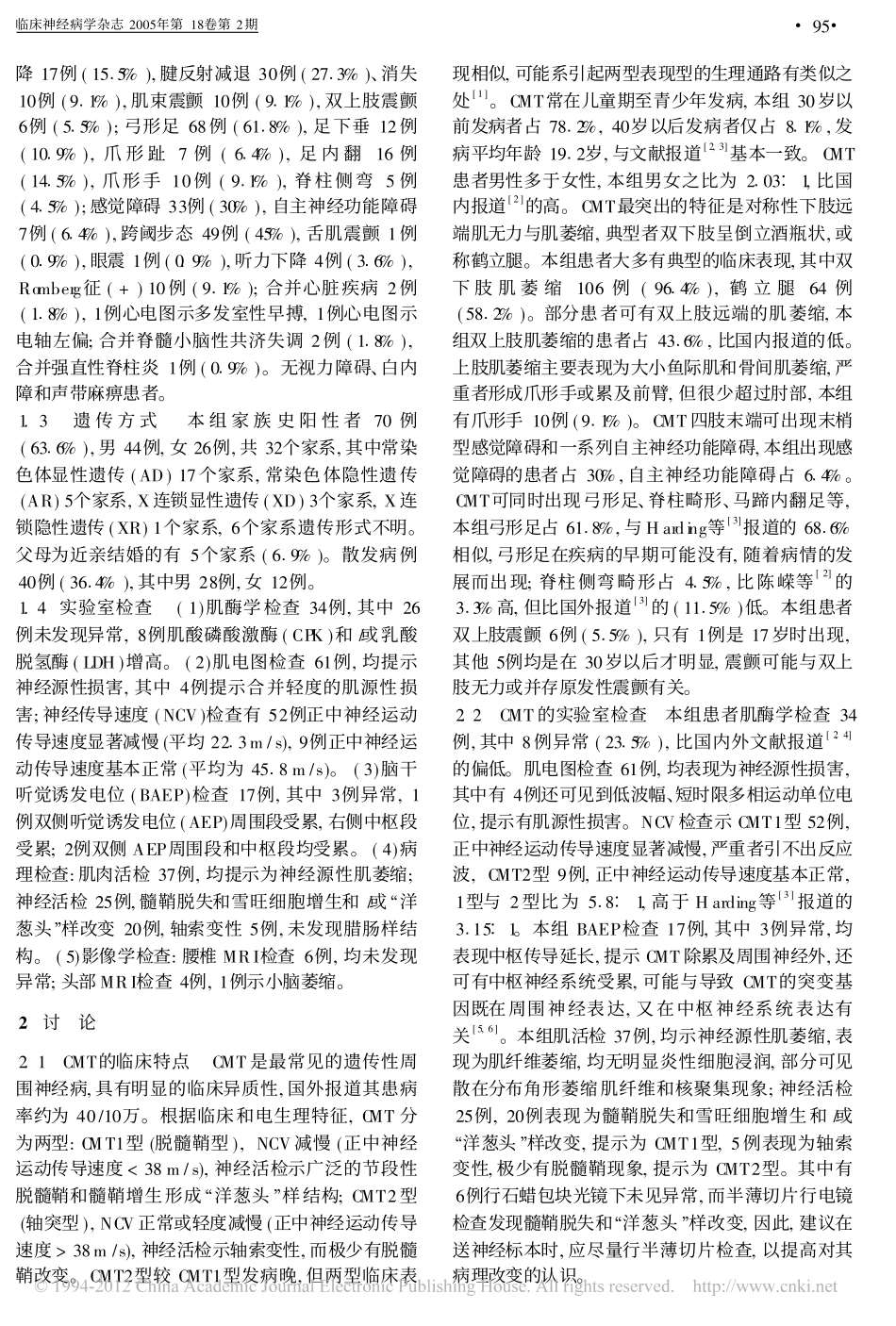 腓骨肌萎缩症的临床和遗传特点_张付峰_第2页