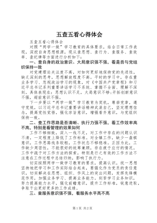 五查五看心得体会