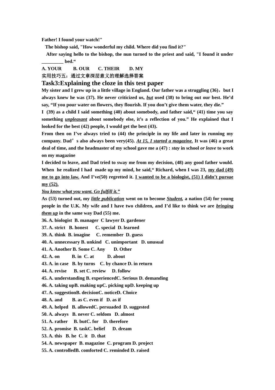 完形复习教学设计Teachingaims_第3页