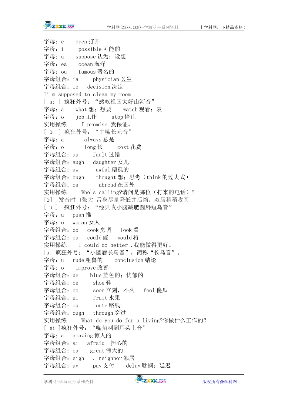 初中七年级疯狂英语音标发音学习_第2页