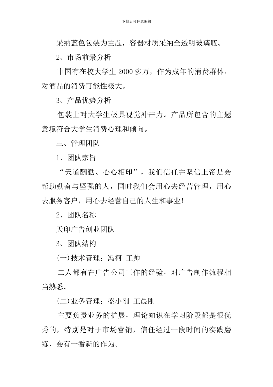 雪花啤酒商业计划书_第2页