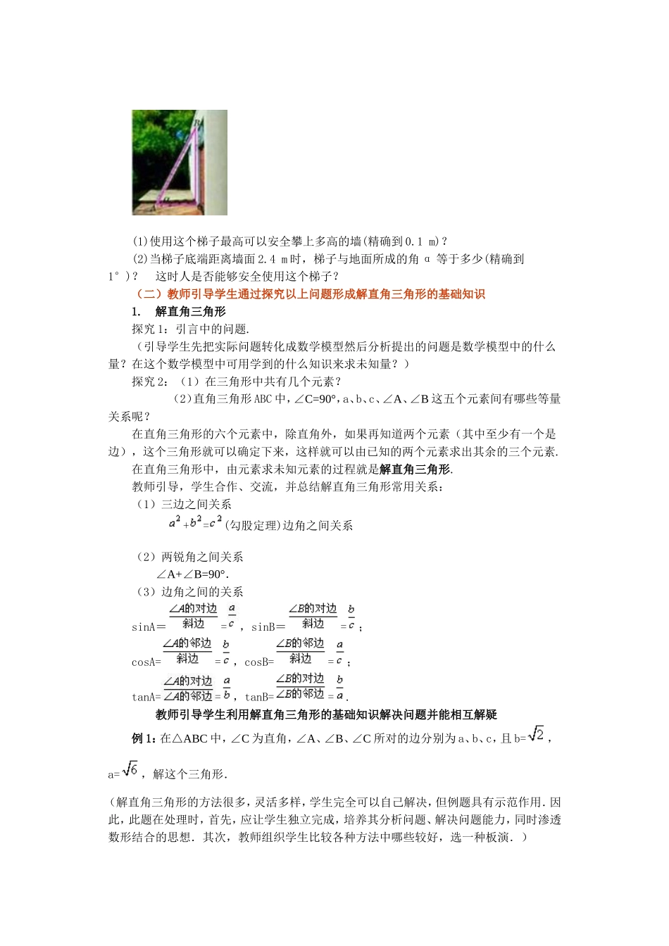《282解直角三角形》教学设计_第2页
