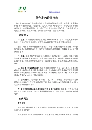 肺气肿的诊治指南