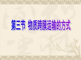 物质跨膜运输的方式课件新人教版必修