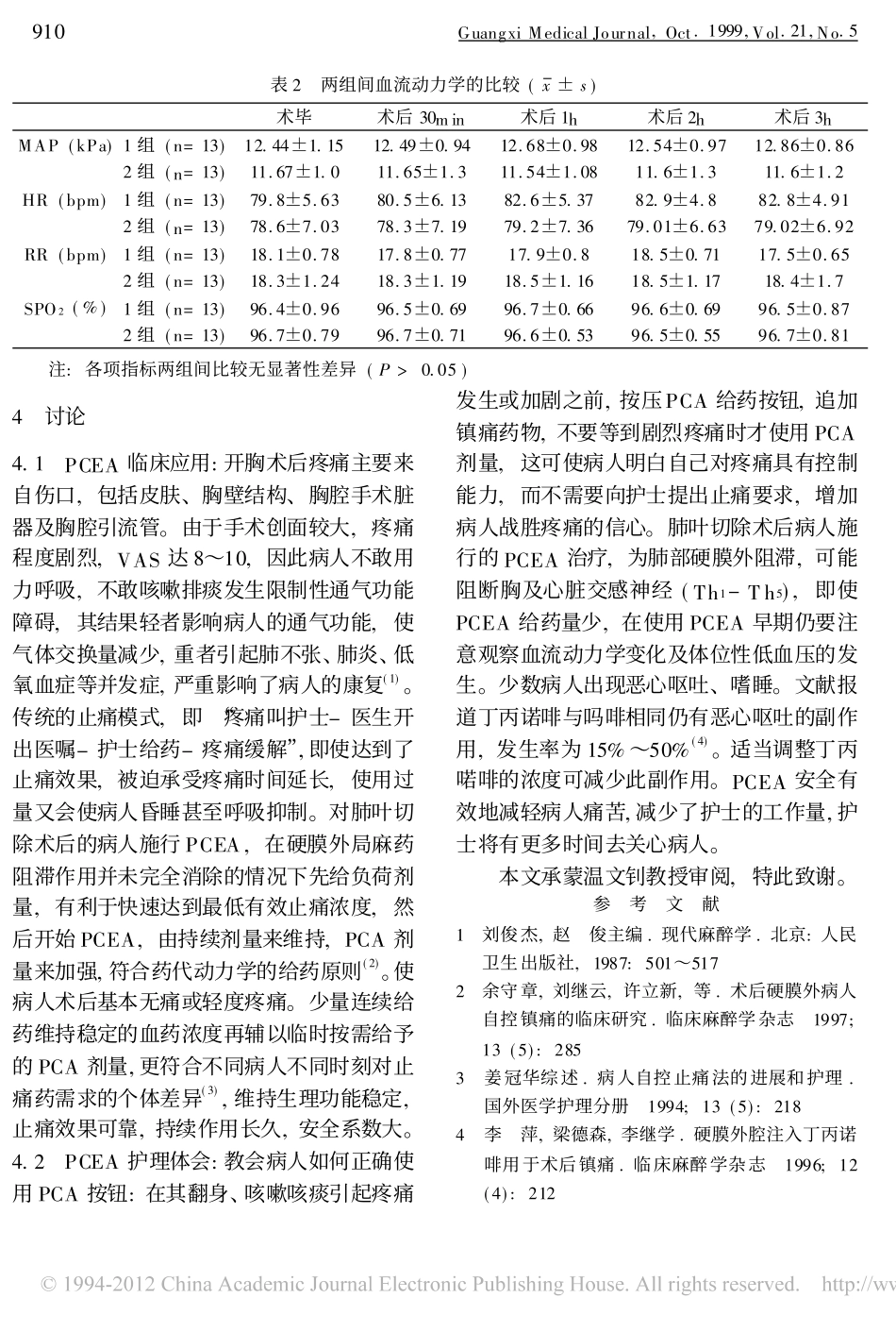 肺叶切除术后硬膜外自控镇痛临床应用及护理_第3页