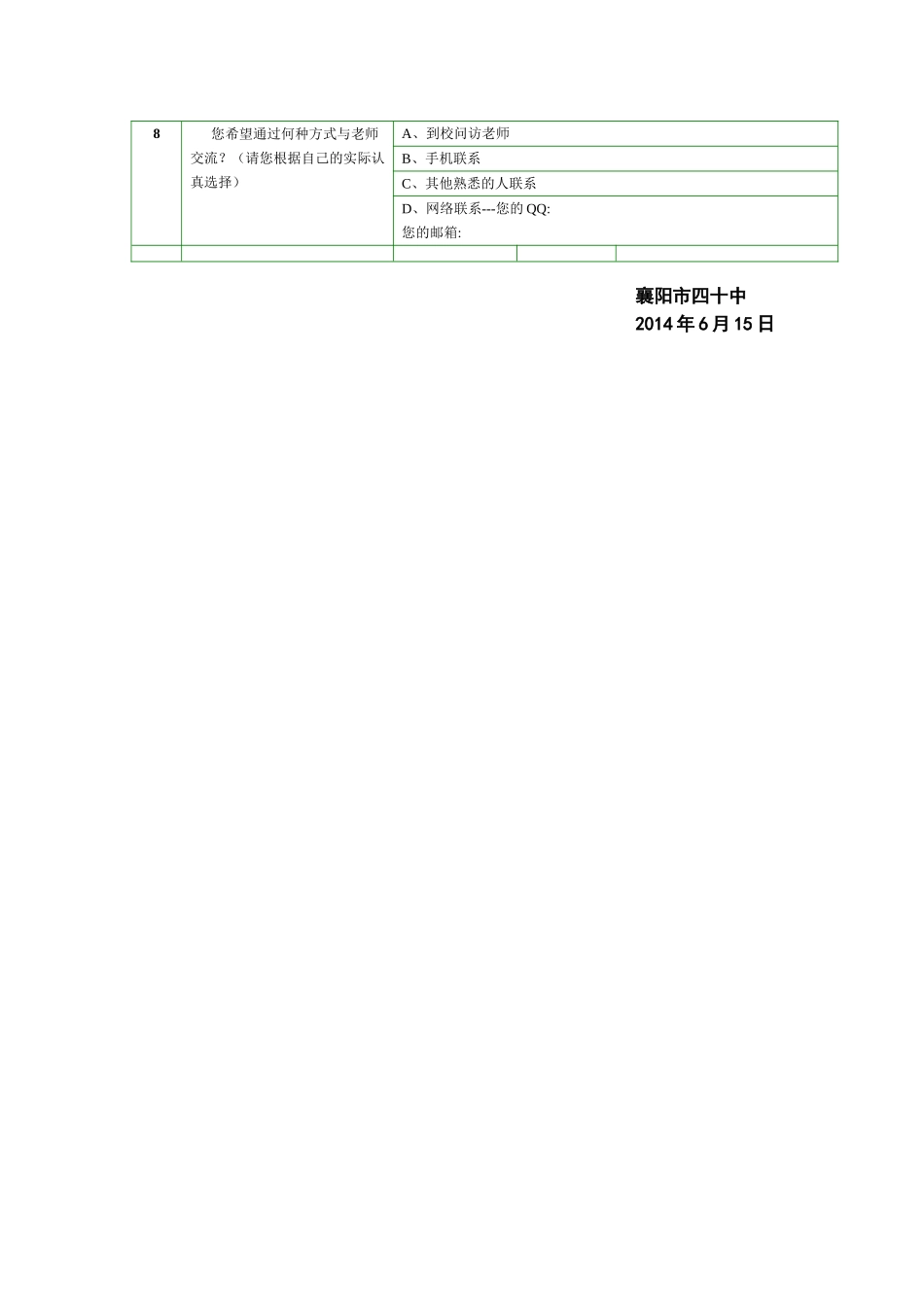 家校联系问卷调查表--王海芳_第2页
