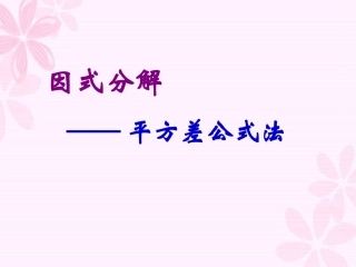 因式分解-平方差公式法