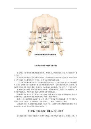 肚子痛的各种可能