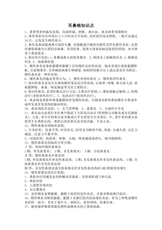 耳鼻喉知识点