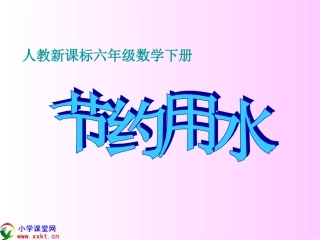 六年级数学下册《节约用水》PPT(人教新课标)