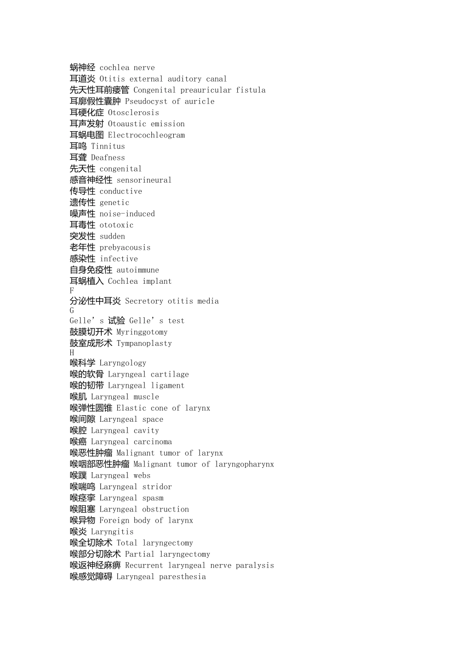 耳鼻喉 英文单词_第3页