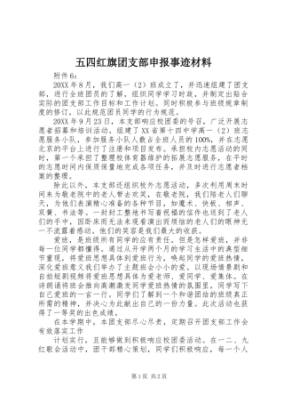 五四红旗团支部申报事迹材料