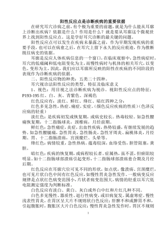 耳穴阳性反应点