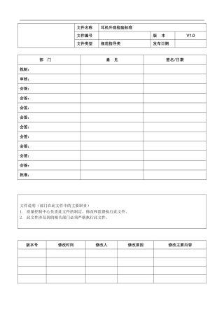 耳机外观检验标准
