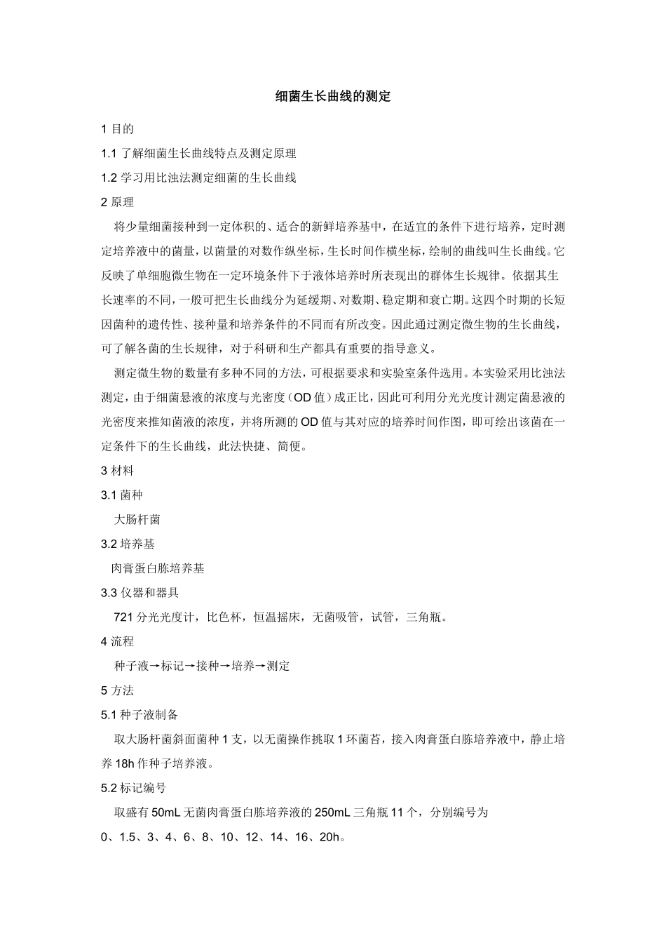 细菌生长曲线的测定(精)_第1页