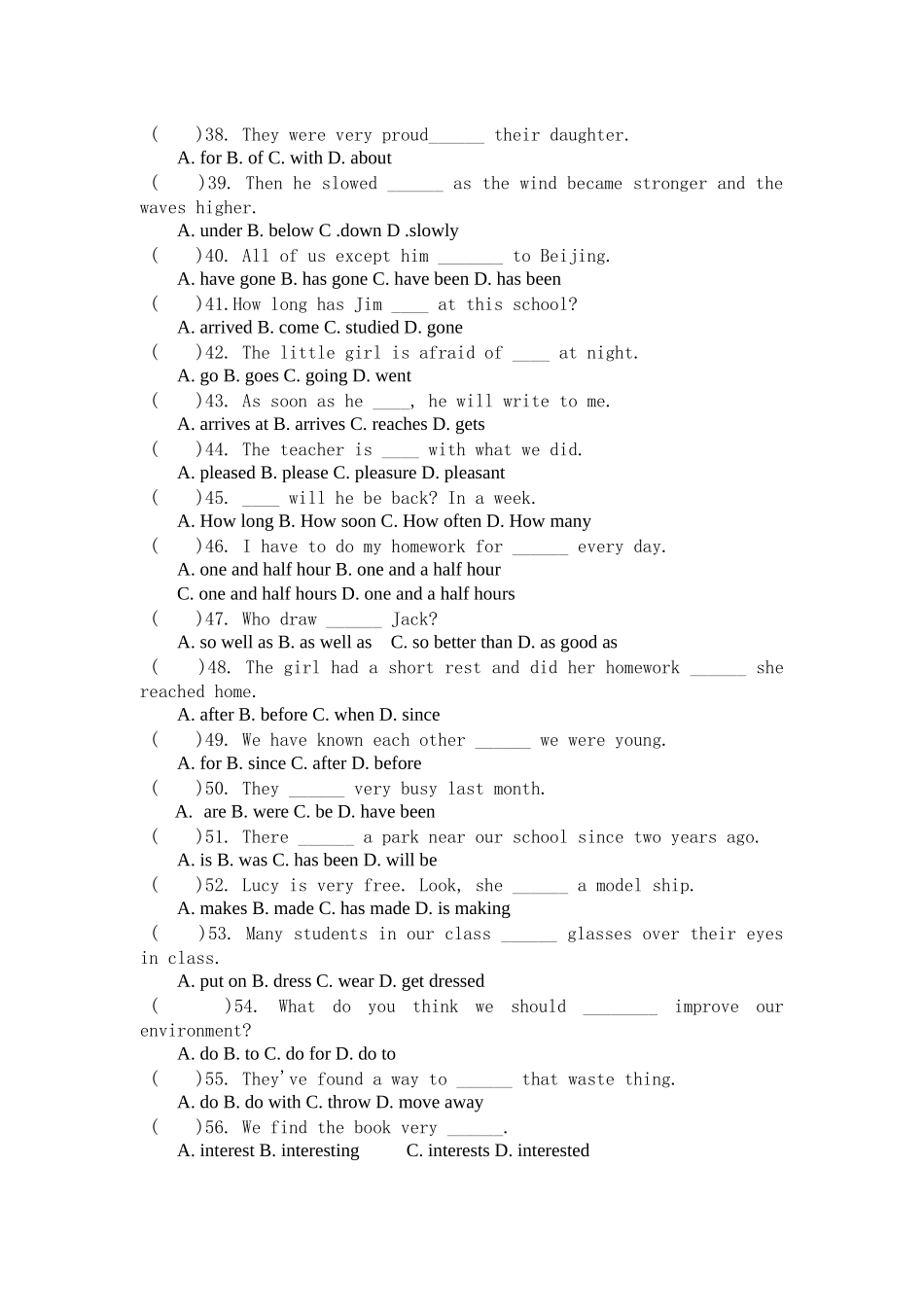 英语单项填空题训练_第3页