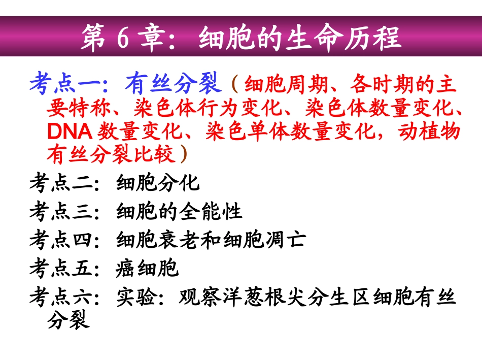 细胞的生命历程复习课_第1页