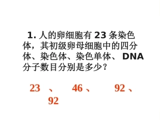细胞的减数分裂