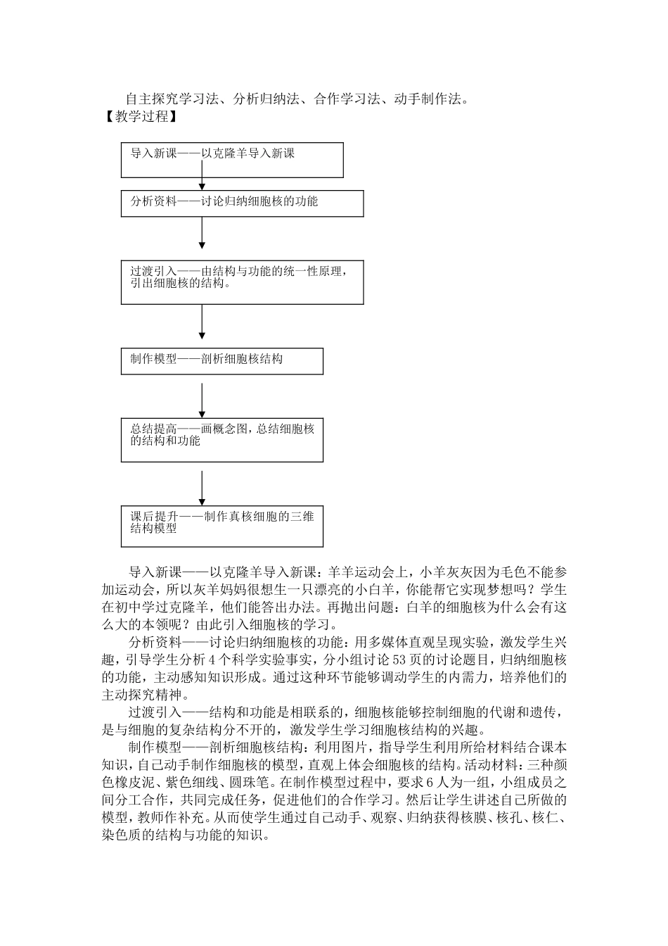 细胞核——系统的控制中心说课稿_第2页