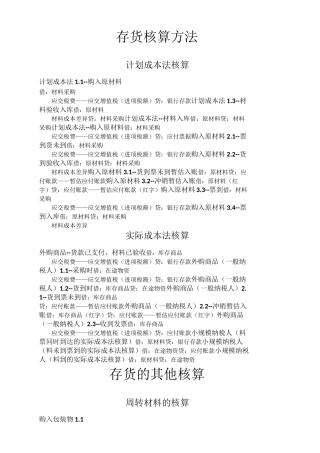 存货核算方法