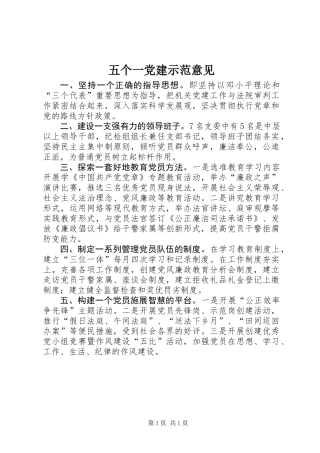五个一党建示范意见
