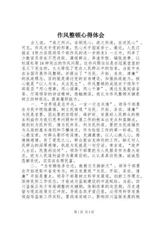 作风整顿心得体会 