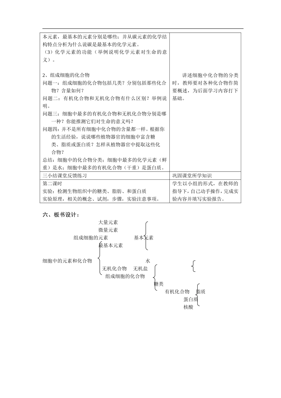 细胞中的元素和化合物说课稿_第3页